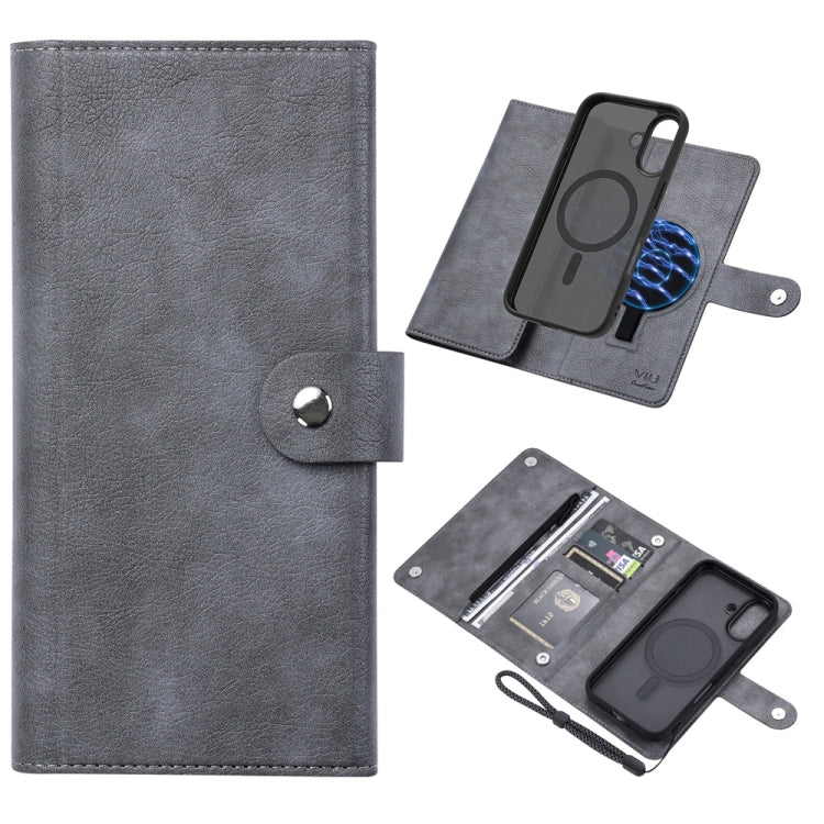 ViLi GVS Series MagSafe Magnetic RFID Leather Phone Case, For iPhone 16 Plus, For iPhone 16