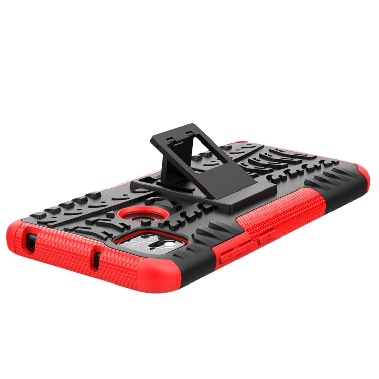 Tire Texture Shockproof TPU + PC Protective Case with Holder, For Xiaomi Redmi 9C, For OPPO Realme C15