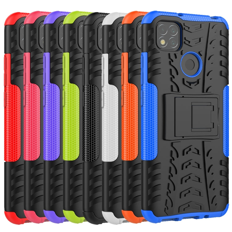 Tire Texture Shockproof TPU + PC Protective Case with Holder, For Xiaomi Redmi 9C