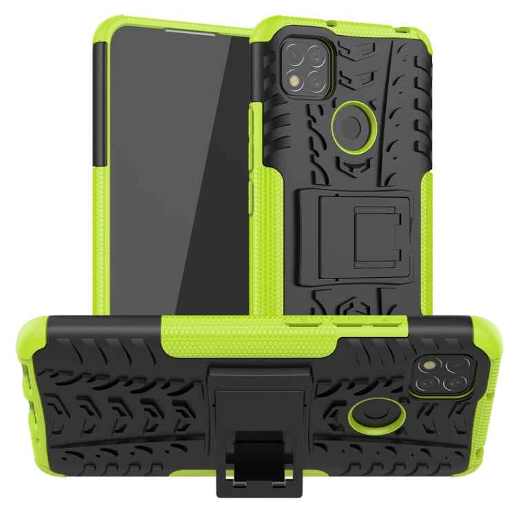 Tire Texture Shockproof TPU + PC Protective Case with Holder, For Xiaomi Redmi 9C, For OPPO Realme C15