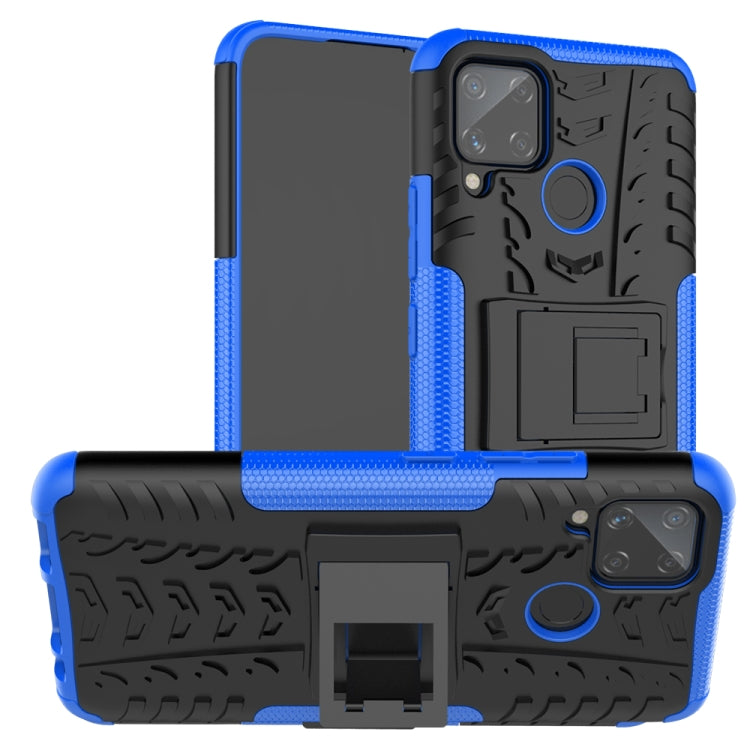 Tire Texture Shockproof TPU + PC Protective Case with Holder, For Xiaomi Redmi 9C, For OPPO Realme C15