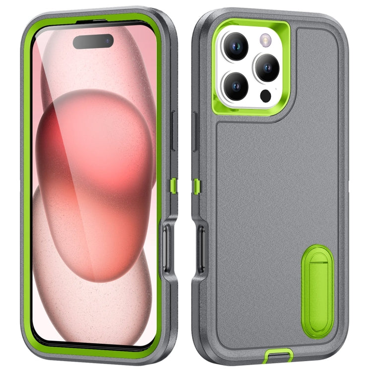 Rugged PC + Silicone Phone Case with Holder, For iPhone 16e, For iPhone 16 Pro Max