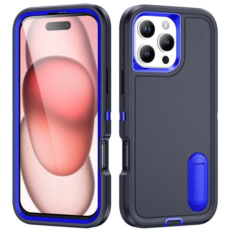 Rugged PC + Silicone Phone Case with Holder, For iPhone 16e, For iPhone 16 Pro Max