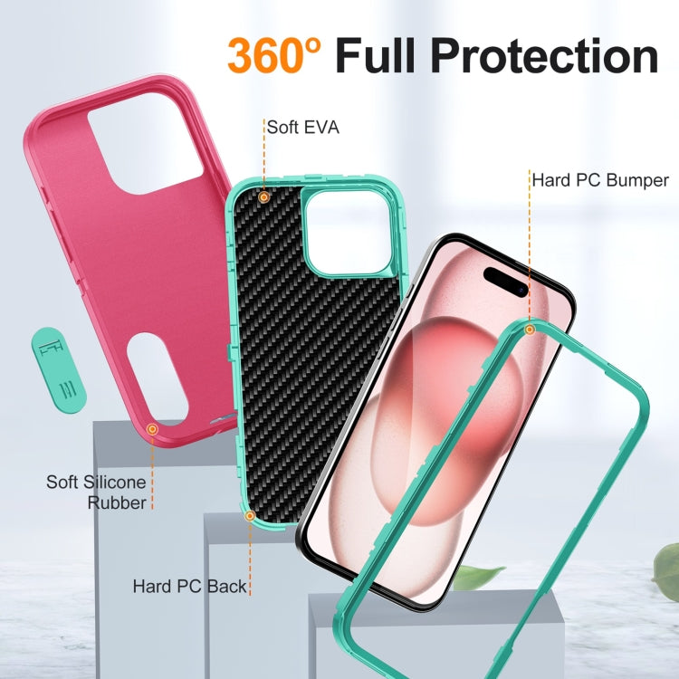 Rugged PC + Silicone Phone Case with Holder, For iPhone 16 Pro, For iPhone 16 Plus