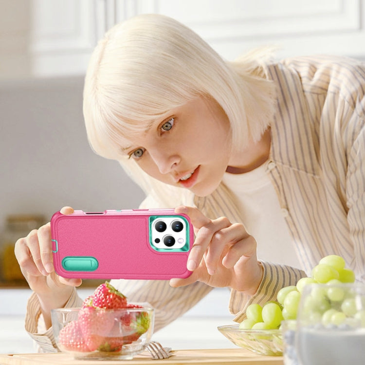 Rugged PC + Silicone Phone Case with Holder, For iPhone 16 Pro, For iPhone 16 Plus