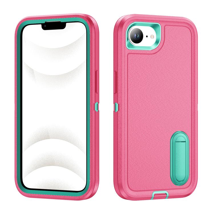 Rugged PC + Silicone Phone Case with Holder, For iPhone 16e, For iPhone 16 Pro Max