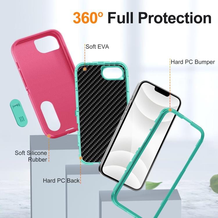 Rugged PC + Silicone Phone Case with Holder, For iPhone 16e, For iPhone 16 Pro Max