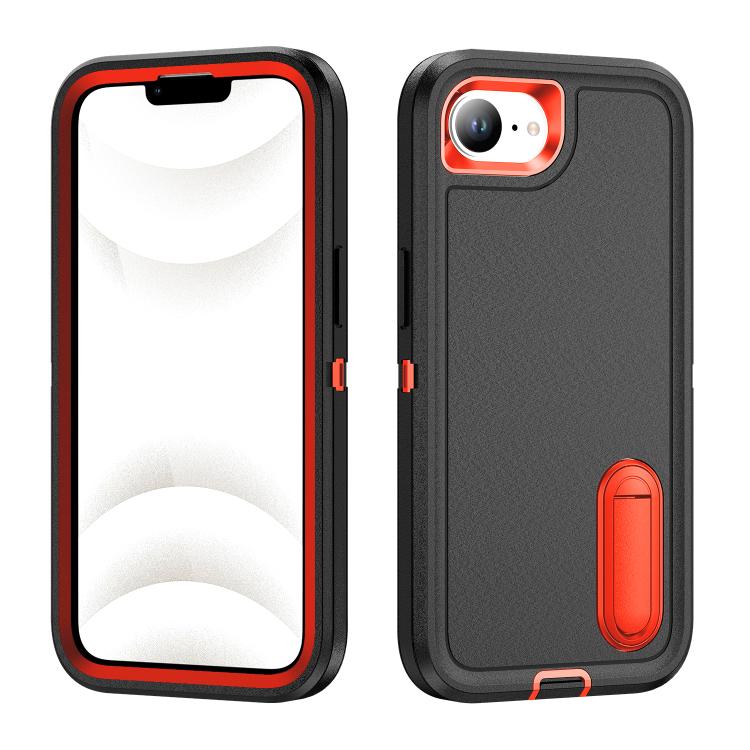 Rugged PC + Silicone Phone Case with Holder, For iPhone 16e, For iPhone 16 Pro Max