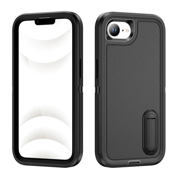 Rugged PC + Silicone Phone Case with Holder, For iPhone 16e, For iPhone 16 Pro Max