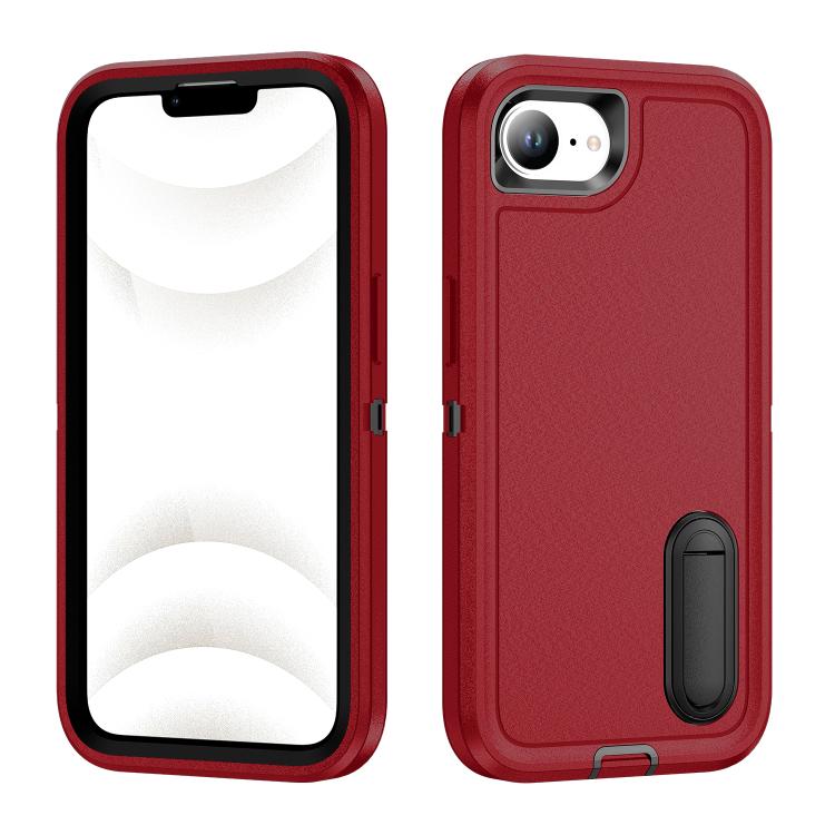 Rugged PC + Silicone Phone Case with Holder, For iPhone 16e, For iPhone 16 Pro Max