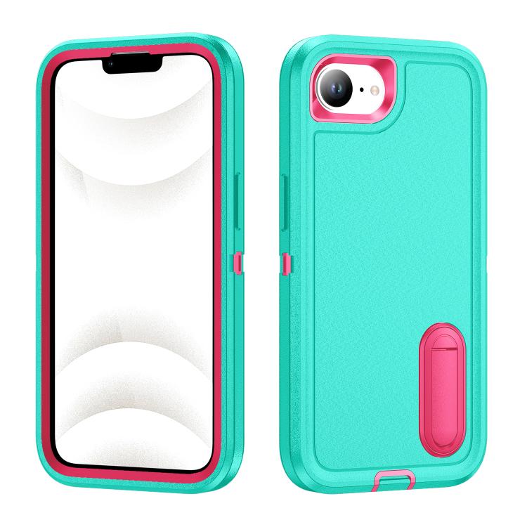 Rugged PC + Silicone Phone Case with Holder, For iPhone 16e, For iPhone 16 Pro Max