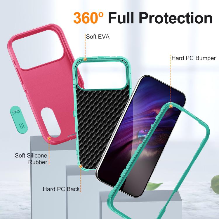 Rugged PC + Silicone Phone Case with Holder, For iPhone 17 Pro Max, For iPhone 17 Pro