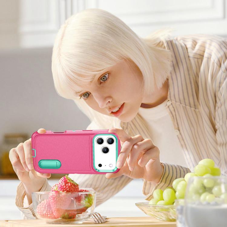 Rugged PC + Silicone Phone Case with Holder, For iPhone 17 Pro Max, For iPhone 17 Pro