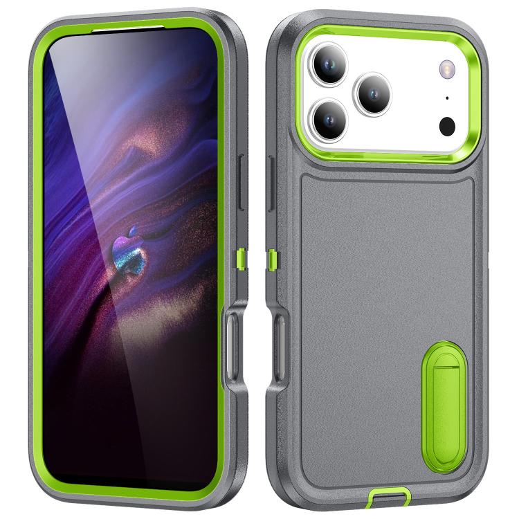 Rugged PC + Silicone Phone Case with Holder, For iPhone 17 Pro Max, For iPhone 17 Pro