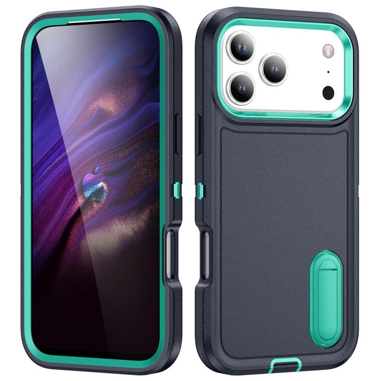 Rugged PC + Silicone Phone Case with Holder, For iPhone 17 Pro Max, For iPhone 17 Pro
