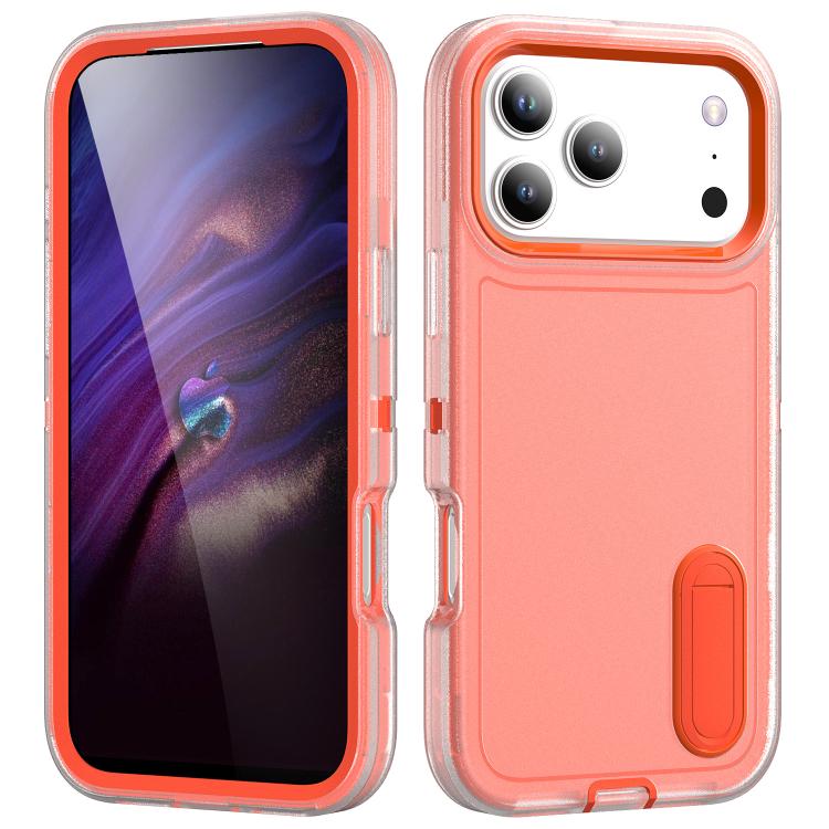 Rugged PC + Silicone Phone Case with Holder, For iPhone 17 Pro Max, For iPhone 17 Pro