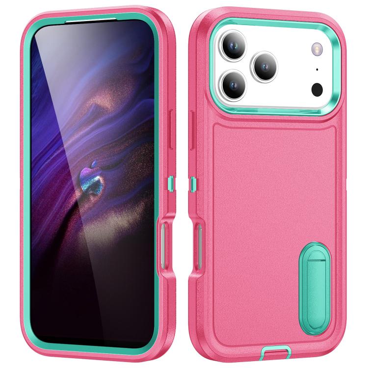 Rugged PC + Silicone Phone Case with Holder, For iPhone 17 Pro Max, For iPhone 17 Pro
