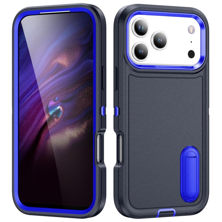Rugged PC + Silicone Phone Case with Holder, For iPhone 17 Pro Max, For iPhone 17 Pro