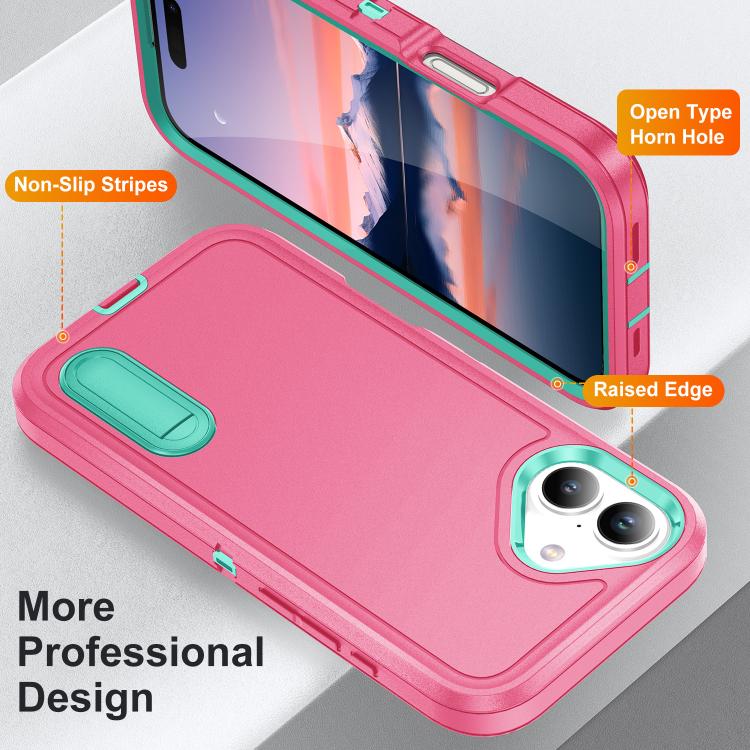 Rugged PC + Silicone Phone Case with Holder, For iPhone 17, For iPhone 17 Air