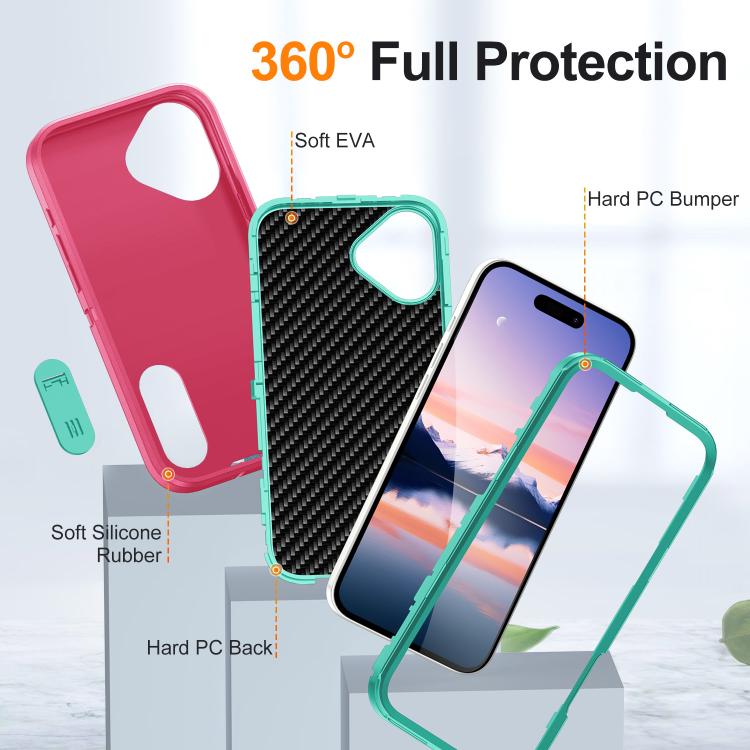Rugged PC + Silicone Phone Case with Holder, For iPhone 17, For iPhone 17 Air