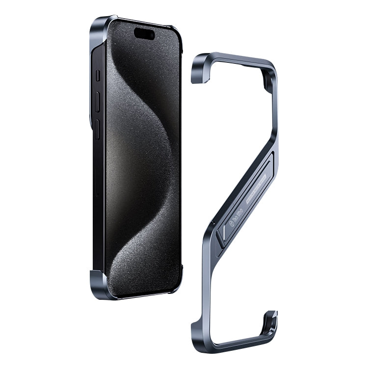 S-shaped Stand Frameless Metal Phone Case, For iPhone 16 Pro Max, For iPhone 16 Pro, For iPhone 16, For iPhone 15 Pro Max, For iPhone 15 Pro, For iPhone 15, For iPhone 14, For iPhone 14 Pro