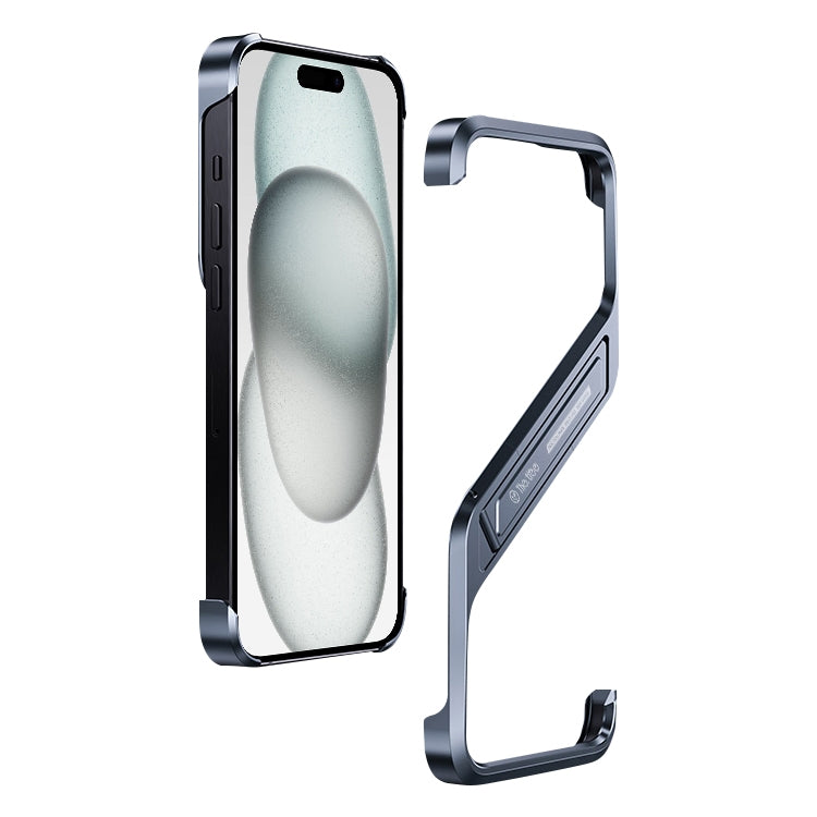 S-shaped Stand Frameless Metal Phone Case, For iPhone 16 Pro Max, For iPhone 16 Pro, For iPhone 16, For iPhone 15 Pro Max, For iPhone 15 Pro, For iPhone 15, For iPhone 14, For iPhone 14 Pro