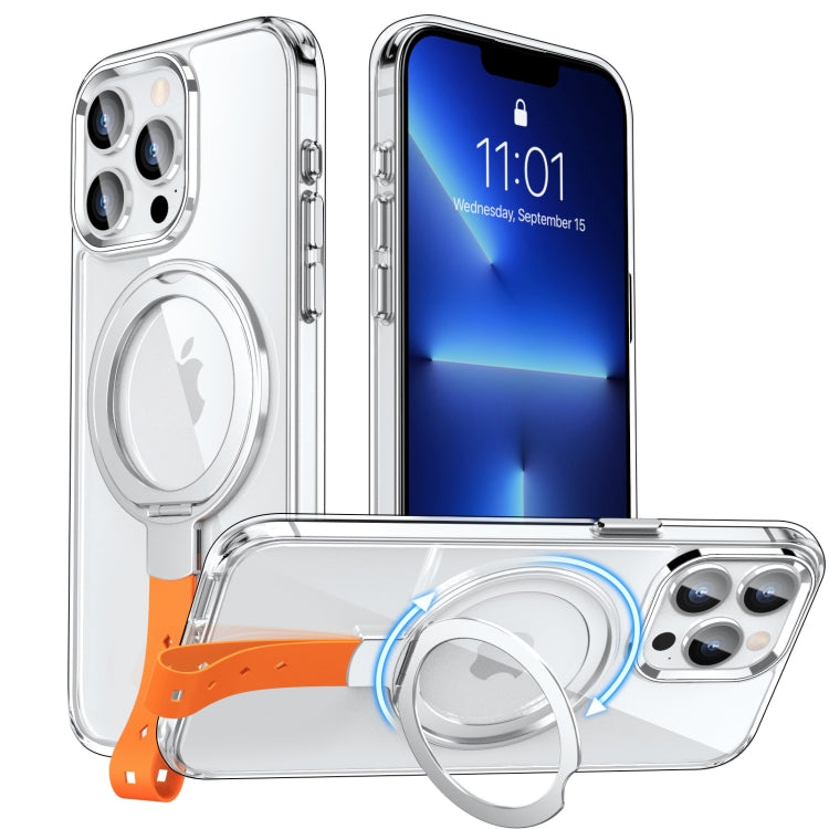 Holder Hand Strap MagSafe Transparent Phone Case, For iPhone 13 Pro Max, For iPhone 13 Pro