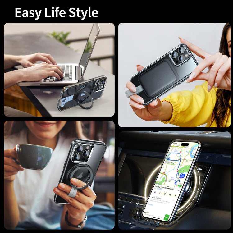 Holder Hand Strap MagSafe Transparent Phone Case, For iPhone 13 Pro Max, For iPhone 13 Pro