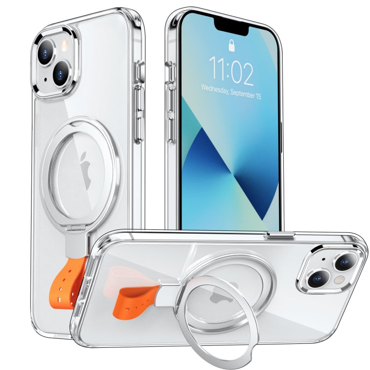 Holder Hand Strap MagSafe Transparent Phone Case, For iPhone 15 Plus, For iPhone 15, For iPhone 14, For iPhone 13