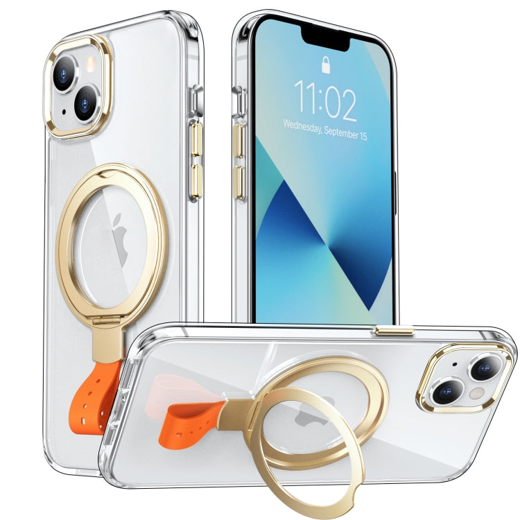 Holder Hand Strap MagSafe Transparent Phone Case, For iPhone 15 Plus, For iPhone 15, For iPhone 14, For iPhone 13