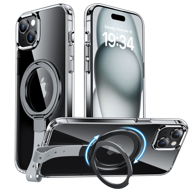 Holder Hand Strap MagSafe Transparent Phone Case, For iPhone 15 Plus, For iPhone 15, For iPhone 14, For iPhone 13