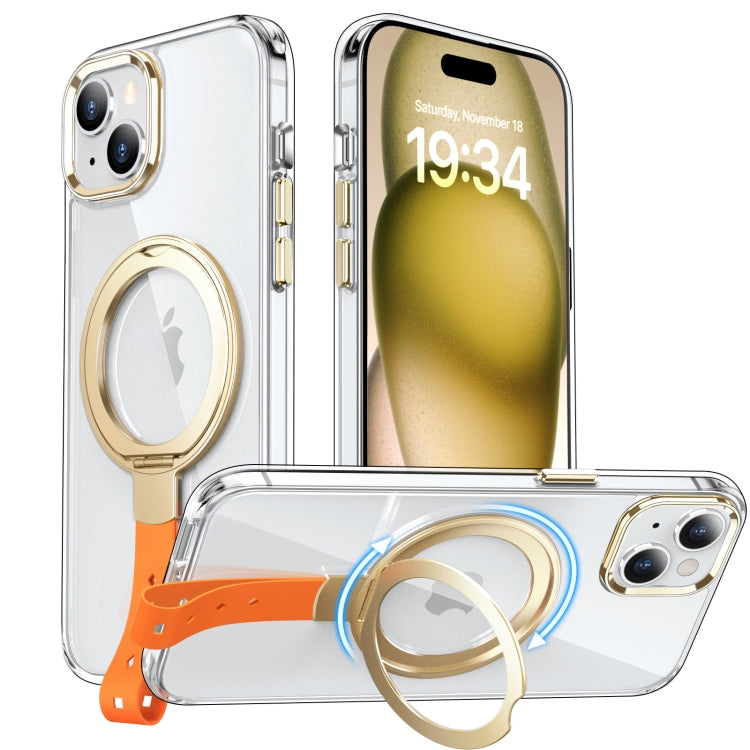 Holder Hand Strap MagSafe Transparent Phone Case, For iPhone 15 Plus, For iPhone 15, For iPhone 14, For iPhone 13