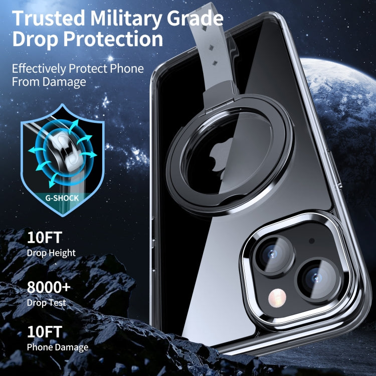 Holder Hand Strap MagSafe Transparent Phone Case, For iPhone 15 Plus, For iPhone 15, For iPhone 14, For iPhone 13