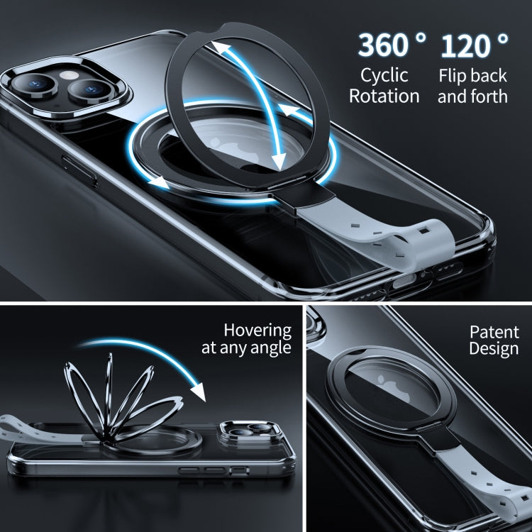 Holder Hand Strap MagSafe Transparent Phone Case, For iPhone 15 Plus, For iPhone 15, For iPhone 14, For iPhone 13
