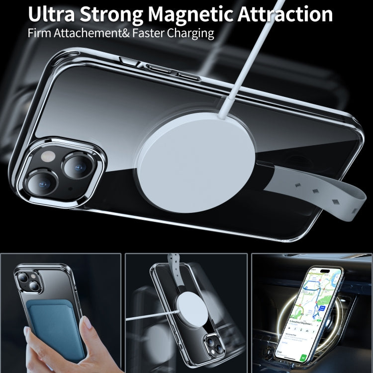 Holder Hand Strap MagSafe Transparent Phone Case, For iPhone 15 Plus, For iPhone 15, For iPhone 14, For iPhone 13