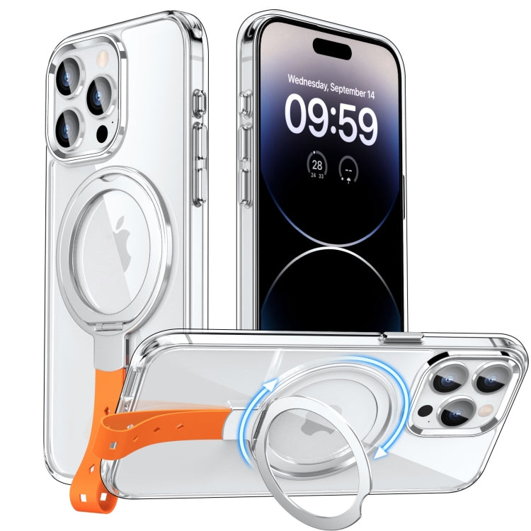 Holder Hand Strap MagSafe Transparent Phone Case, For iPhone 14 Pro, For iPhone 14 Pro Max