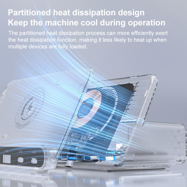 160W 4 x Type-C + 2 x USB Multi Ports Charger Support QI Wireless Charging, 160W