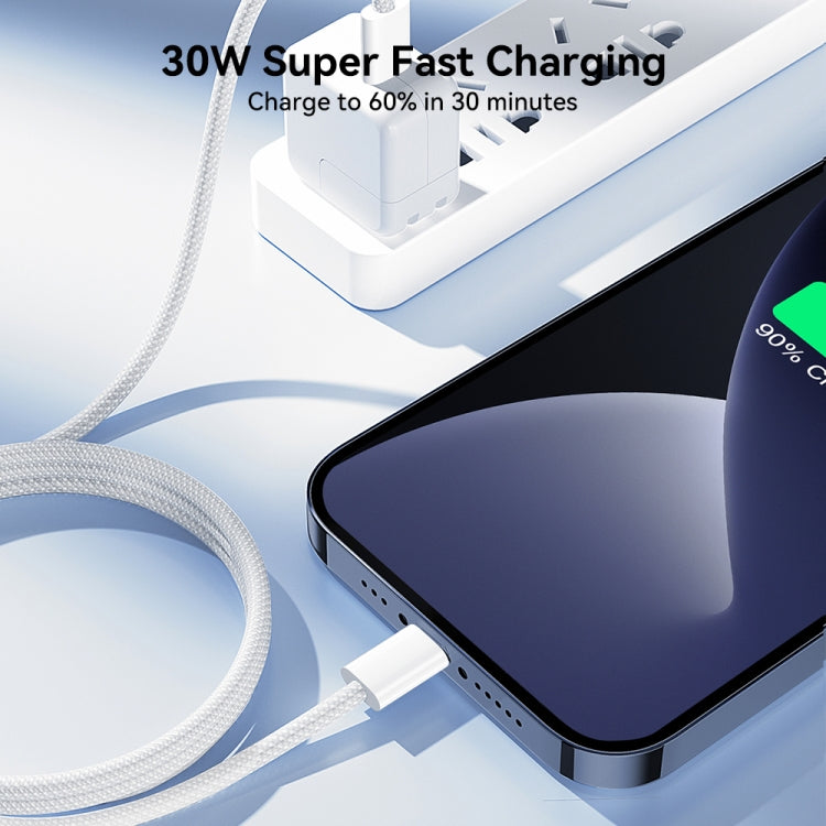 JOYROOM S-A45 30W USB-C / Type-C to 8 Pin Fast Charge Data Cable, Length: 1m, Type-C to 8 Pin