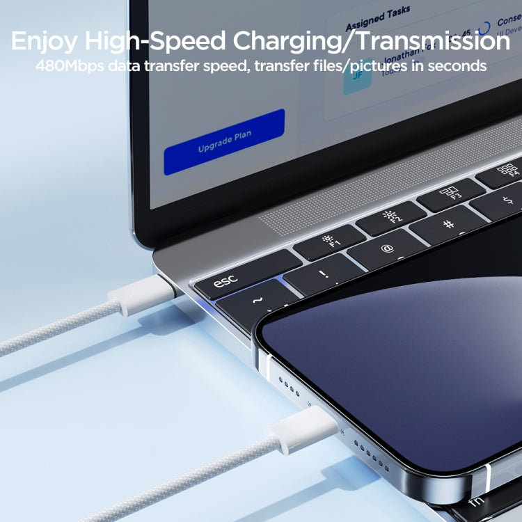 JOYROOM S-A45 30W USB-C / Type-C to 8 Pin Fast Charge Data Cable, Length: 1m, Type-C to 8 Pin