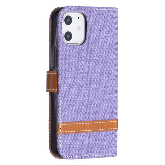 Textured denim surface detail with color-coordinated stitching on iPhone case
