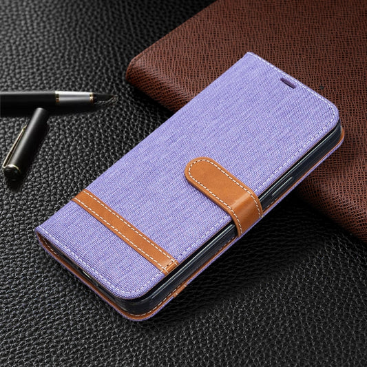 Denim-textured leather flip case for Galaxy Note20 with multiple card slots