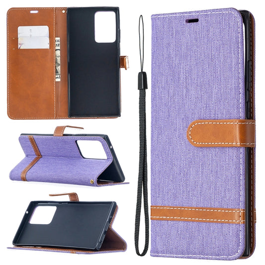 Galaxy Note20 Ultra denim texture leather case with card slots and lanyard holder