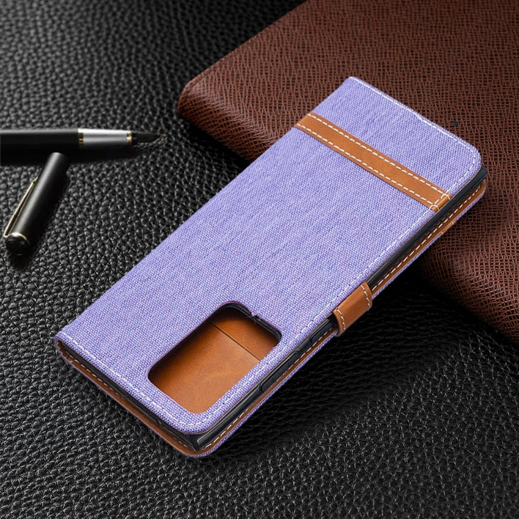Color Matching Denim Texture Horizontal Flip Leather Case with Holder & Card Slots & Wallet & Lanyard, For Samsung Galaxy Note20 Ultra
