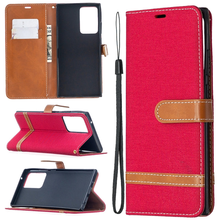 Color Matching Denim Texture Horizontal Flip Leather Case with Holder & Card Slots & Wallet & Lanyard, For Samsung Galaxy Note20 Ultra