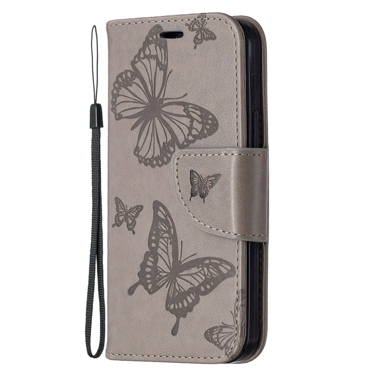 Embossing Two Butterflies Pattern Horizontal Flip PU Leather Case with Holder & Card Slot & Wallet & Lanyard, For iPhone 12 mini, For iPhone 12 / 12 Pro, For iPhone 12 Pro Max, For Samsung Galaxy Note20