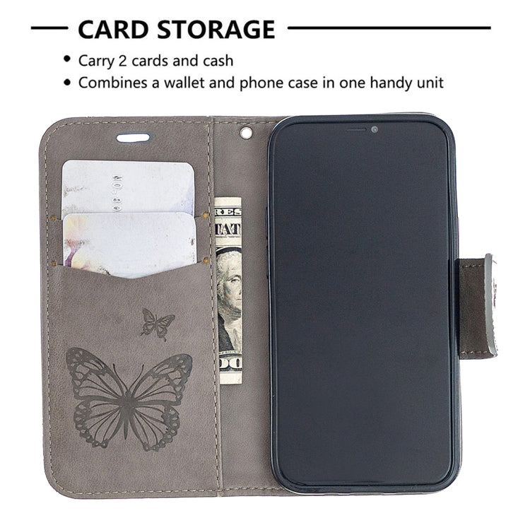 Embossing Two Butterflies Pattern Horizontal Flip PU Leather Case with Holder & Card Slot & Wallet & Lanyard, For iPhone 12 mini, For iPhone 12 / 12 Pro, For iPhone 12 Pro Max, For Samsung Galaxy Note20