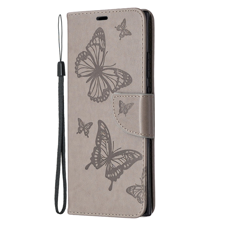 Embossing Two Butterflies Pattern Horizontal Flip PU Leather Case with Holder & Card Slot & Wallet & Lanyard, For Samsung Galaxy Note20 Ultra