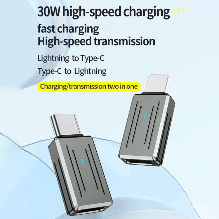 Zinc Alloy PD Adapter, Support Fast Charging / Data Transmission, USB-C / Type-C Male to 8 Pin Female, 8 Pin Male to USB-C / Type-C Female