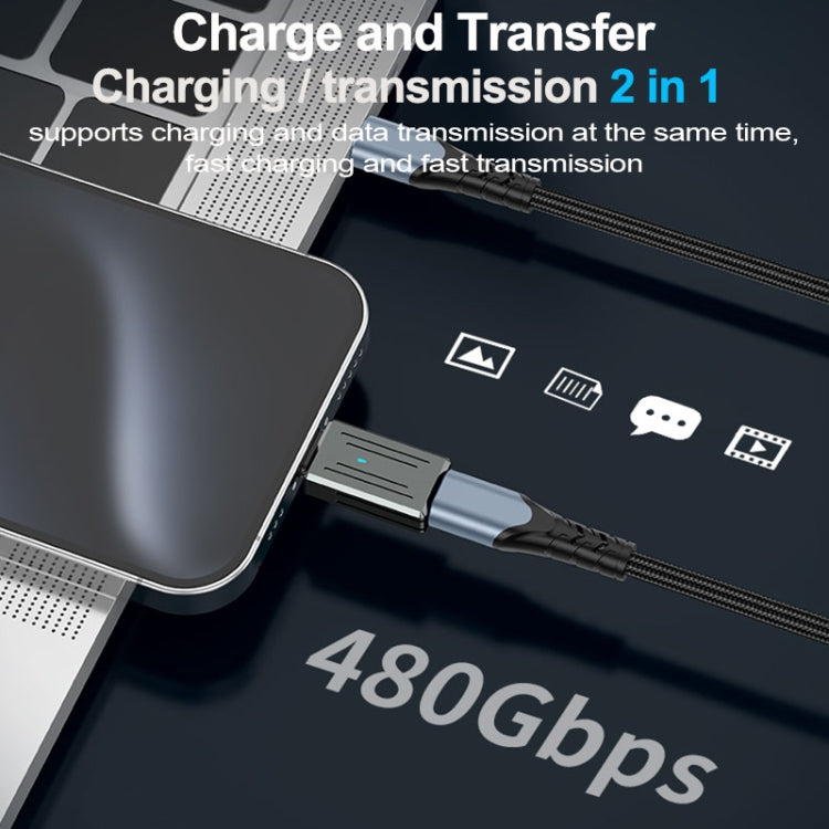 Zinc Alloy PD Adapter, Support Fast Charging / Data Transmission, USB-C / Type-C Male to 8 Pin Female, 8 Pin Male to USB-C / Type-C Female