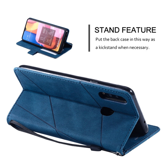 Durable leather flip cover Galaxy A20s phone case with built-in photo frame